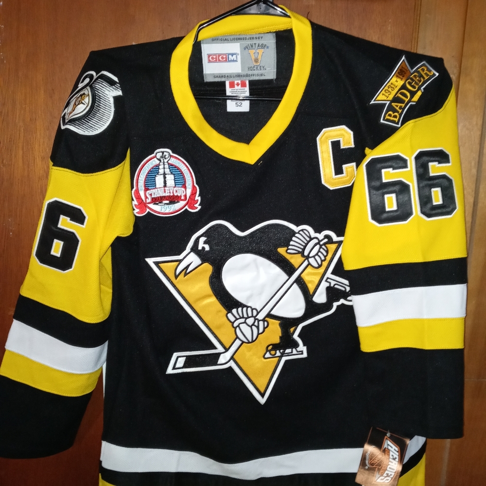 (Free Shipping)Mario lemieux .1992 Stanley cup final. champion.size L - Picture 2 of 9